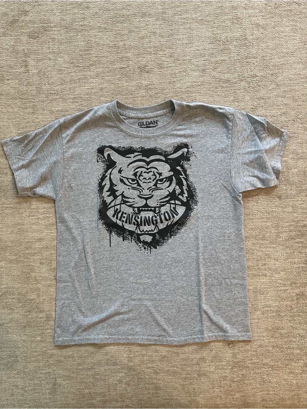 Vintage Kensington Tiger Screen Tee Heather Gray